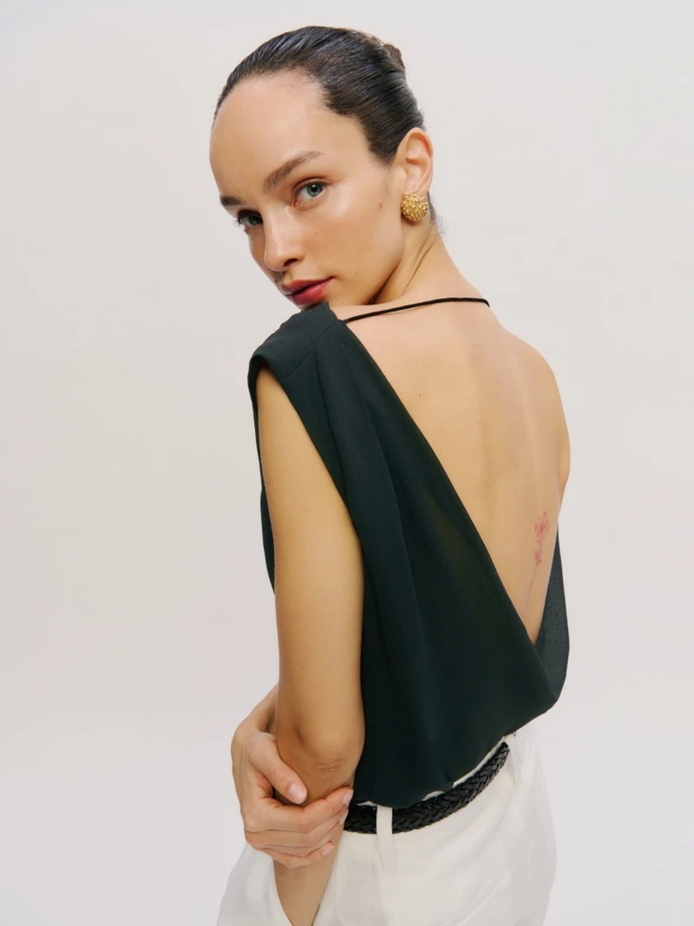 Reformation Ezra Knit Top in Black